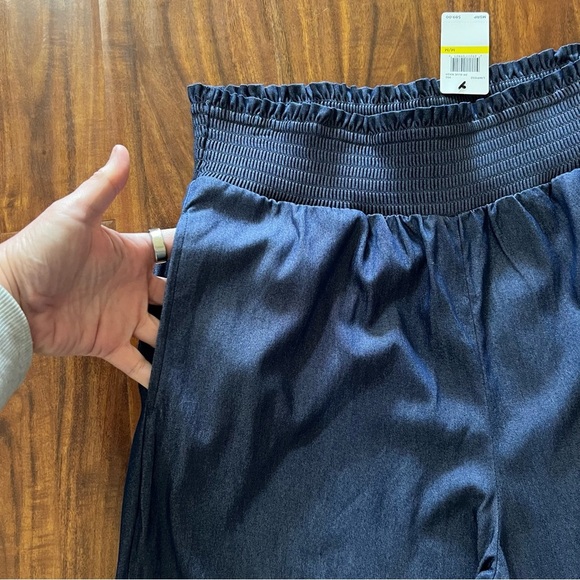 NWT Laundry by Shelli Segal Wide Leg Elastic Waist Blue Pants size medium - Picture 5 of 10